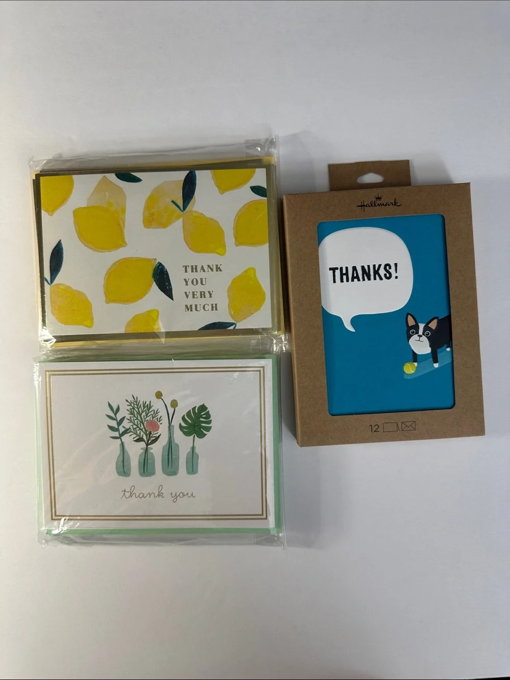 Hallmark Thank You Card Bundle , set of 3 different cards